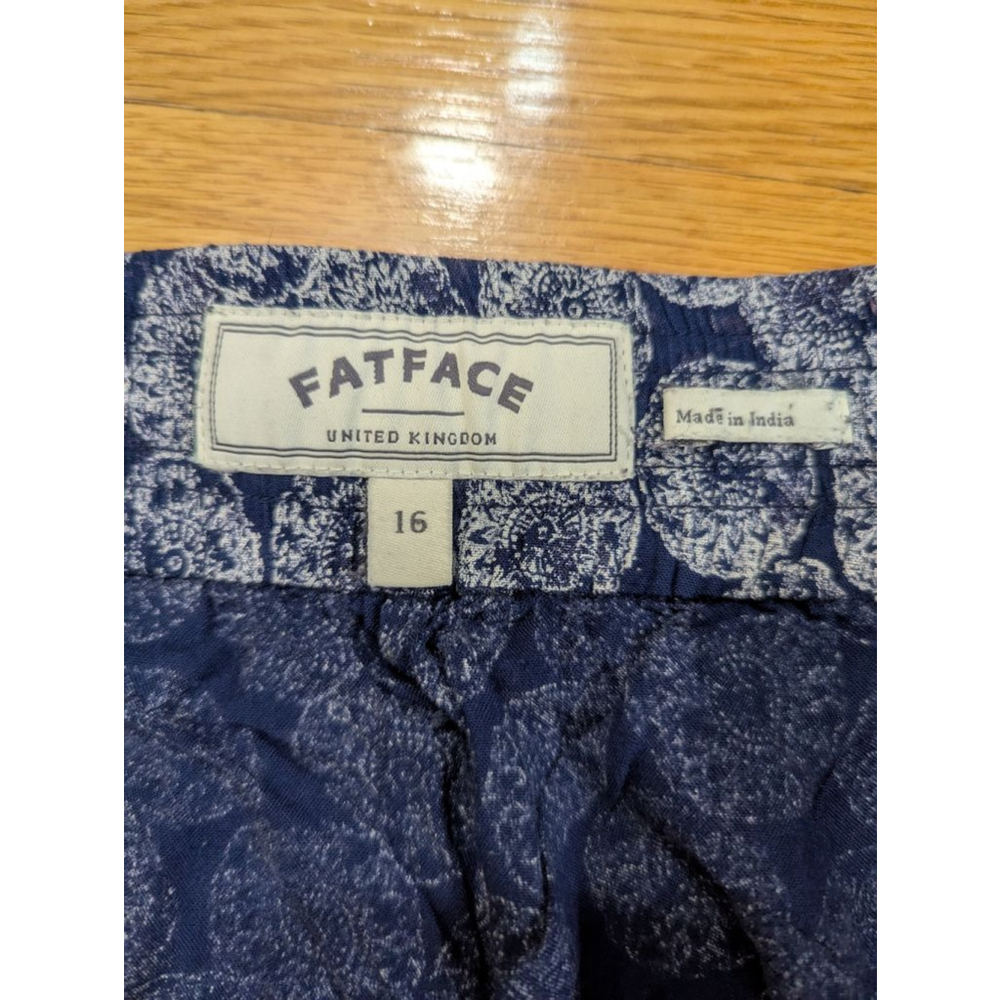 Fatface Blue Patterned Drawstring Pants Size 16 - image 3